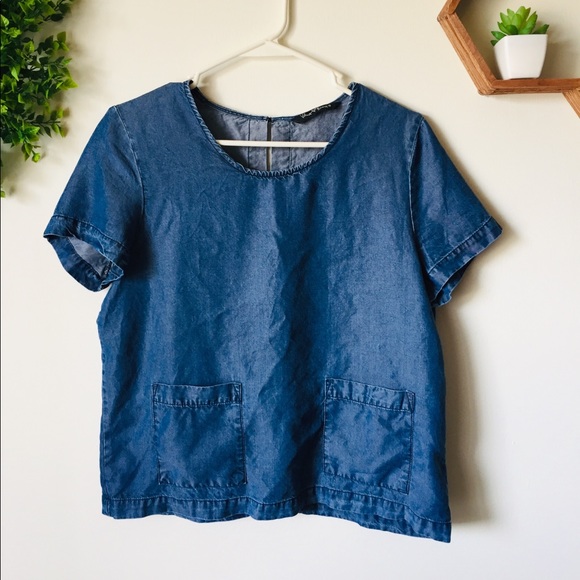 Velvet Heart Short Sleeve Denim Top - Picture 1 of 7